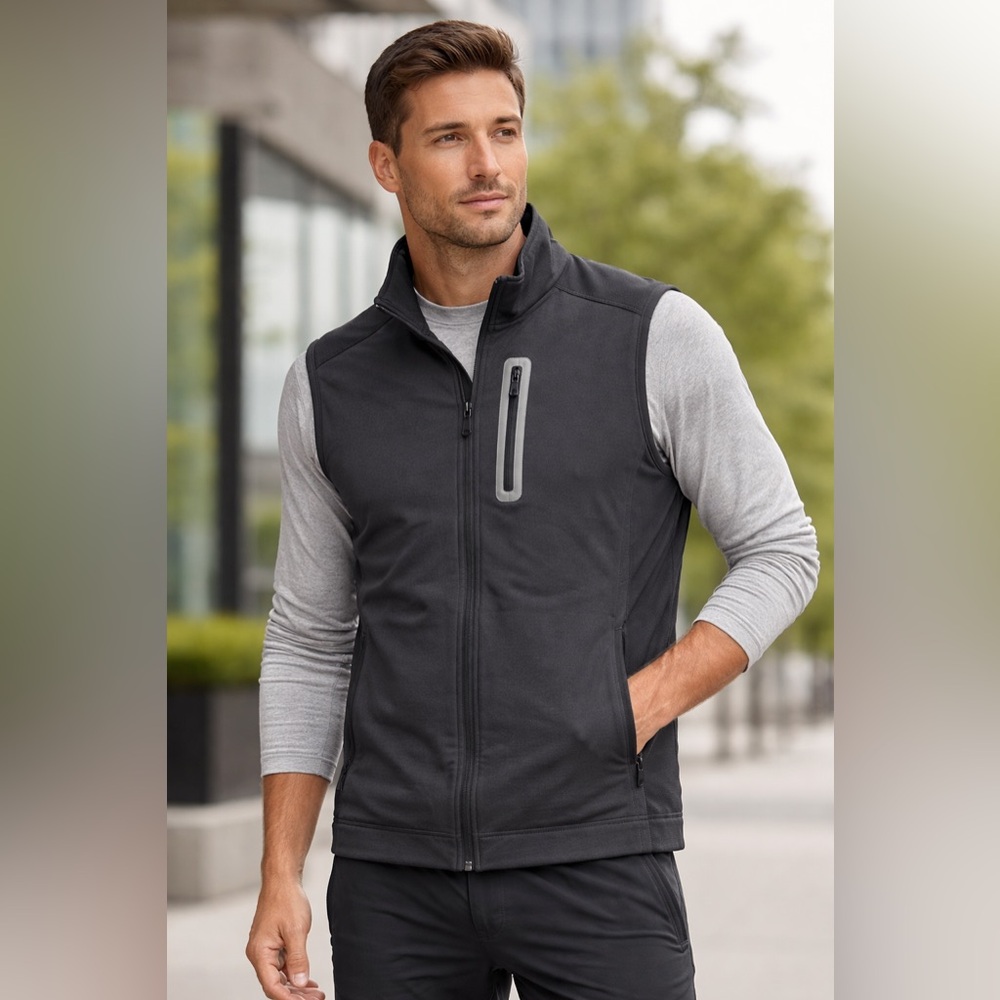 Rhone Performance Softshell Vest Full Zip Black/G… - image 1